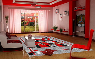 red and white painted living room